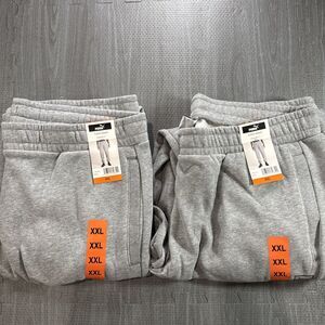 Puma 2 Pairs Men's Drawstring Waist Fleece Jogger Sweat Pants Gray Size XXL NWT
